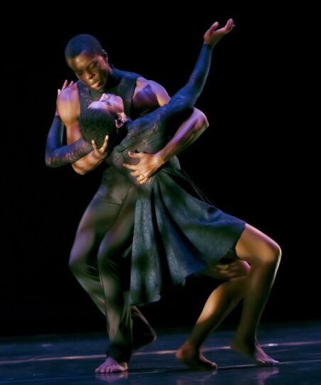 African-American couple performing a dance